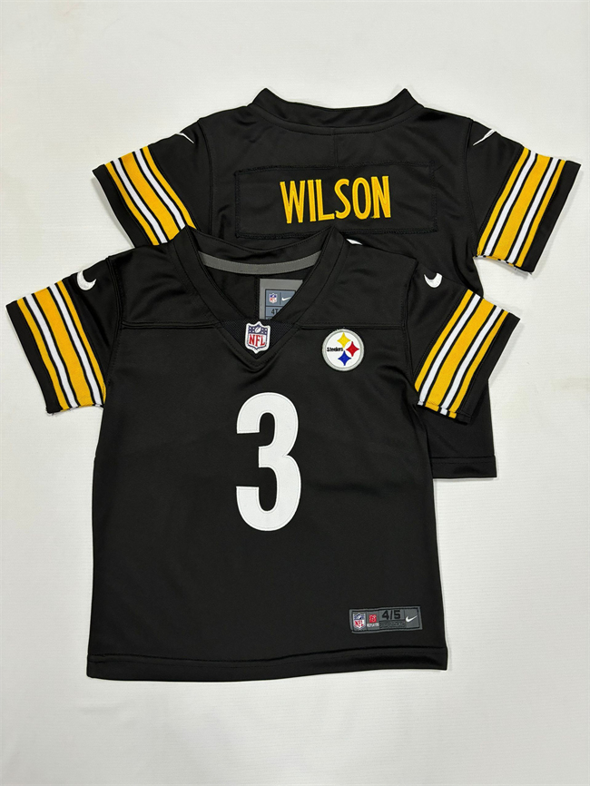 Toddlers Pittsburgh Steelers #3 Russell Wilson Black Vapor Football Stitched Jersey